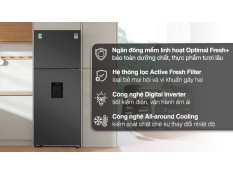 Tủ lạnh Samsung , ngăn đá nằm trên , ngăn đông mềm , làm đá tự động 406 lit , màu bạc ánh kim