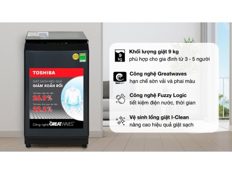 Máy giặt Toshiba 9 kg AW-M1000FV(MK) 