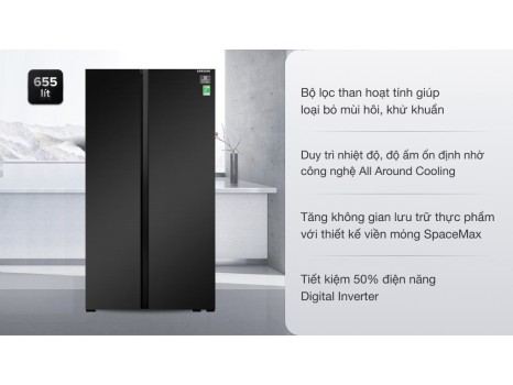 Tủ lạnh Samsung Inverter 655 lít Side by Side RS62R5001B4/SV
