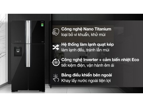 Tủ lạnh Hitachi Inverter 540 lít Multi Door R-FW690PGV7X GBK