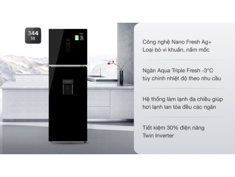Tủ lạnh Aqua Inverter 344 lít AQR-T389FA
