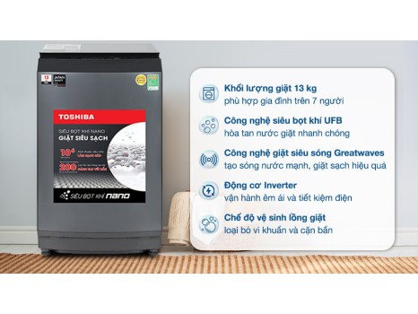 Máy giặt Toshiba Inverter 13 kg AW-DUM1400LV (MK)