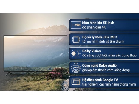 Google Tivi Xiaomi A 4K 55 inch L55M8-P2SEA