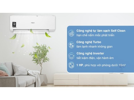 Máy lạnh Aqua Inverter 1 HP AQA-RV10QC Thái
