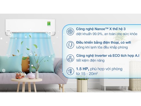 Máy lạnh Panasonic Inverter 1.5 HP CU/CS-U12ZKH-8