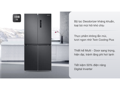 Tủ lạnh Samsung Inverter 488 lít RF48A4000B4/SV