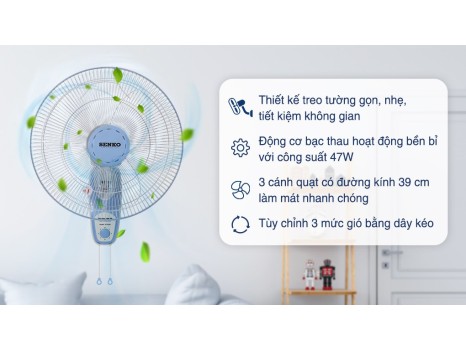Quạt treo tường Senko 3 cánh TC1626 47W