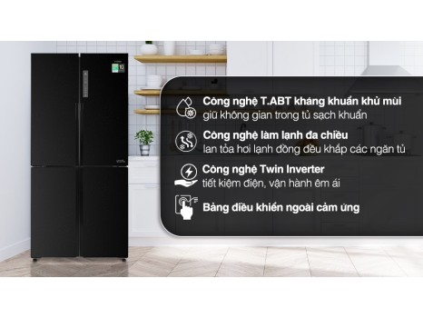 Tủ lạnh Aqua Inverter 456 lít Multi Door AQR-M525XA(FB)