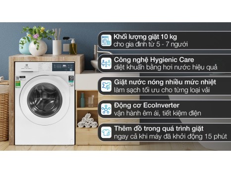 Máy giặt Electrolux UltimateCare 300 Inverter 10 kg EWF1024D3WB