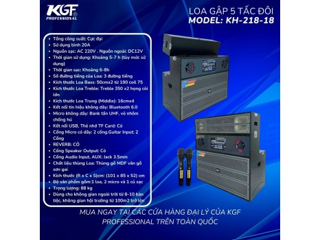 Loa 5 tấc đôi gập sử dụng bình 